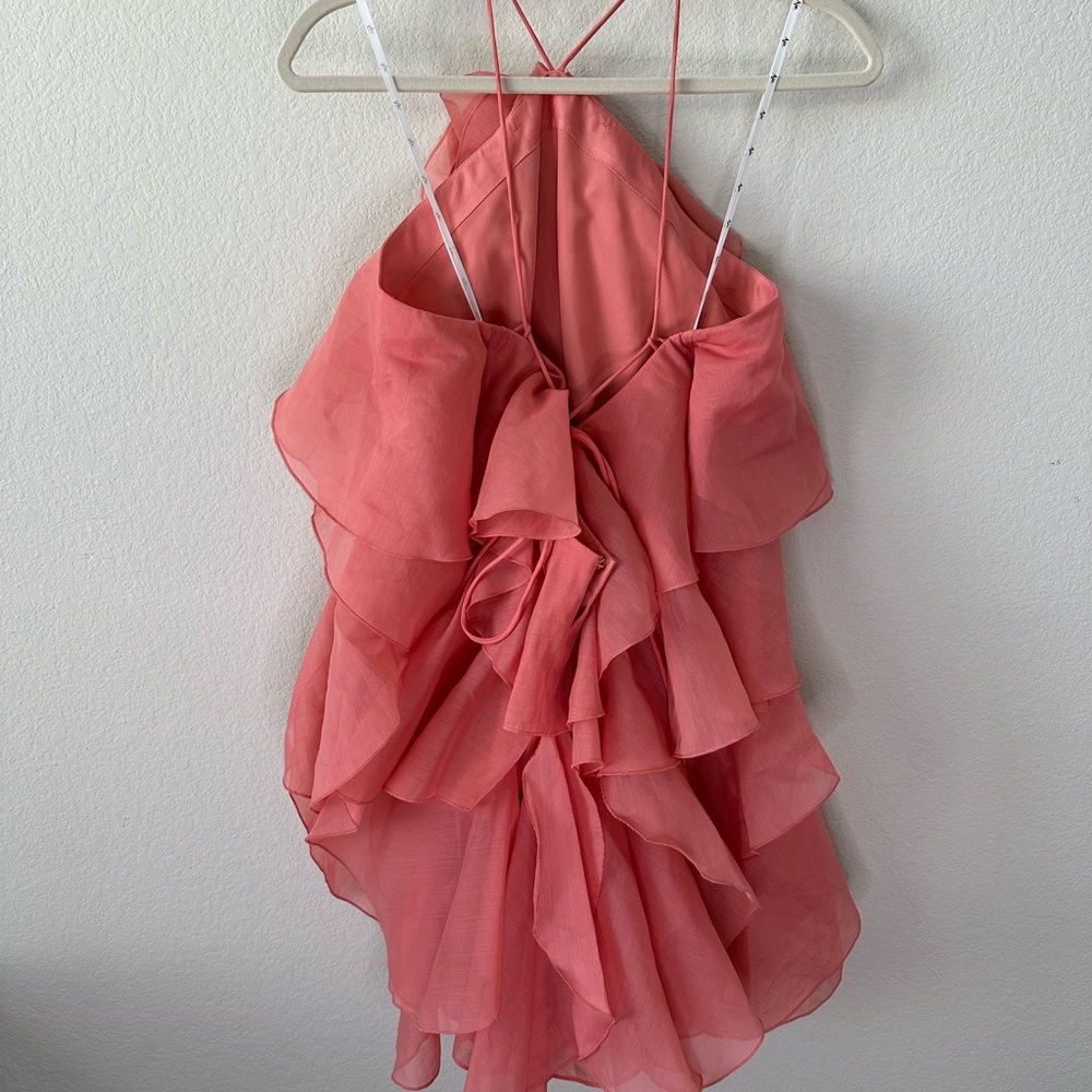 AJE PANDOREA LAYERED MINI DRESS WASHED CORAL SZ AU 14, US 10 - Picture 9 of 12